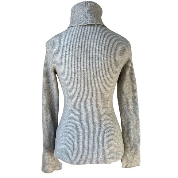 ZARA Gray Slit Sleeve Turtleneck Sweater Size Small | Classic, Minimal, 90s - Picture 3 of 6